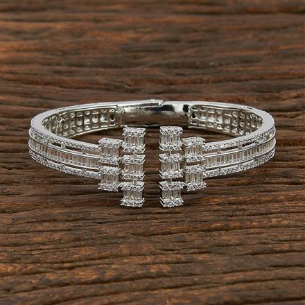 Cz Delicate Kada With Rhodium Plating