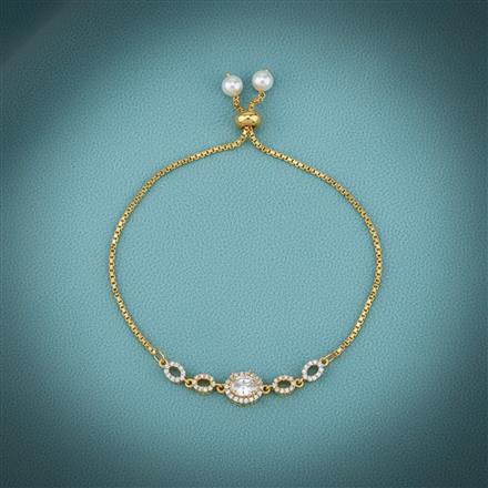 Cz Delicate Bracelet With 2 Tone Plating