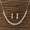 Cz Delicate Necklace With 2 Tone Plating