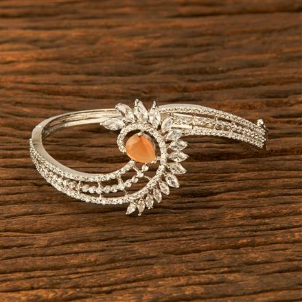 Cz Delicate Kada With Rhodium Plating