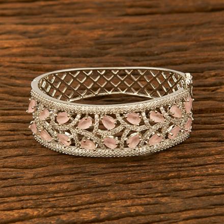 Cz Broad Kada With Rhodium Plating