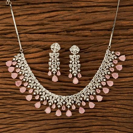 Cz Classic Necklace With Rhodium Plating