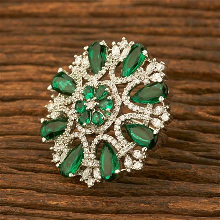 Cz Adjustable Ring With Rhodium Plating