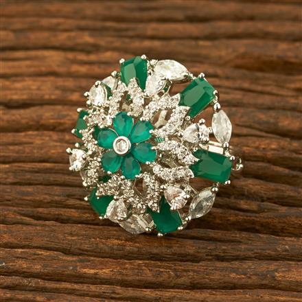 Cz Adjustable Ring With Rhodium Plating