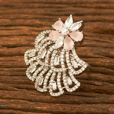 Cz Adjustable Ring With Rhodium Plating