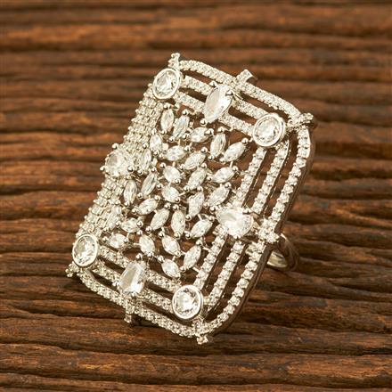 Cz Adjustable Ring With Rhodium Plating