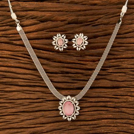 Cz Classic Pendant Set With Rhodium Plating