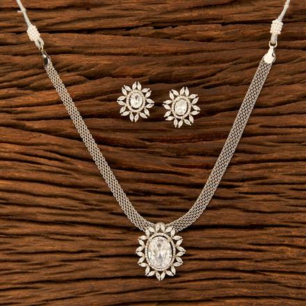 Cz Classic Pendant Set With Rhodium Plating