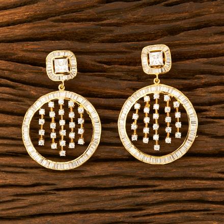 Cz Delicate Earring With 2 Tone Plating