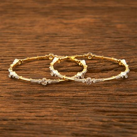 Cz Delicate Bangles With 2 Tone Plating