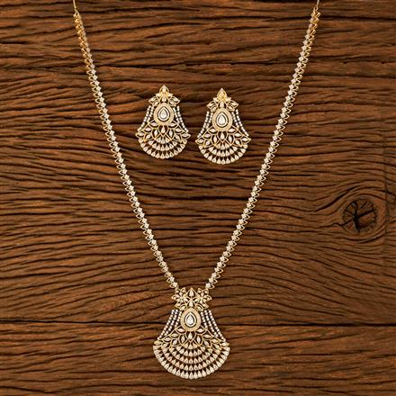 Cz Long Necklace With 2 Tone Plating