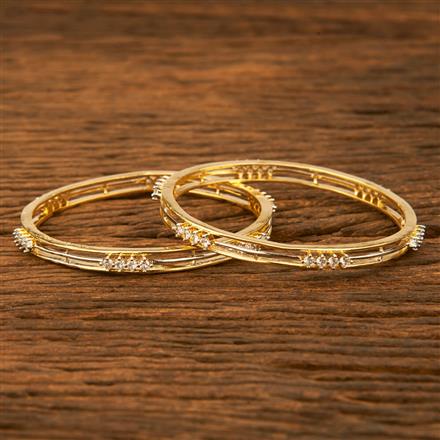 Cz Delicate Bangles With 2 Tone Plating