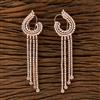 Cz Long Earring With Rose Gold Plating