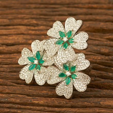 Cz Adjustable Ring With Rhodium Plating