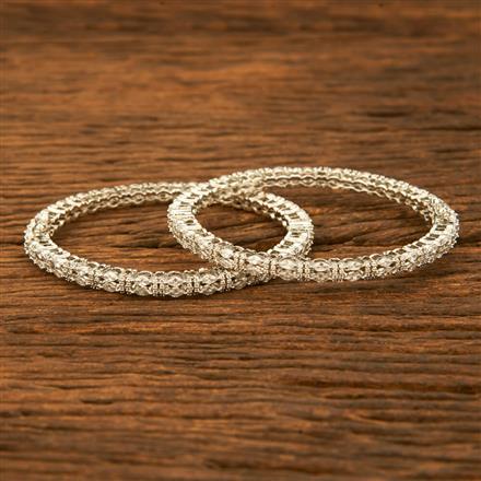 Cz Delicate Bangles With Rhodium Plating