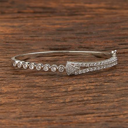 Cz Delicate Kada With Rhodium Plating