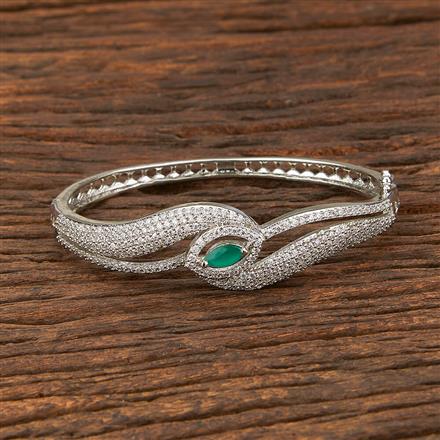 Cz Delicate Kada With Rhodium Plating