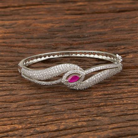 Cz Delicate Kada With Rhodium Plating