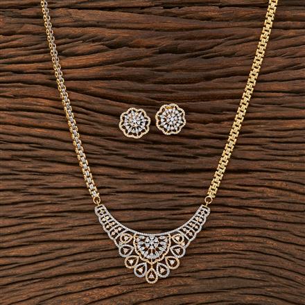 Cz Classic Pendant Set With 2 Tone Plating