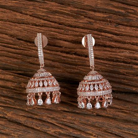 Cz Jhumki With Rose Gold Plating
