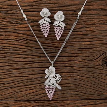 Cz Classic Pendant Set With Rhodium Plating