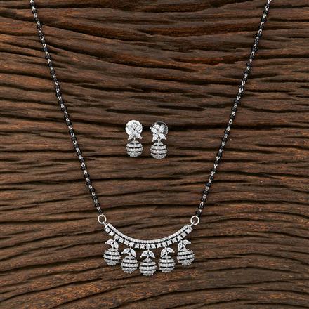 Cz Tanmaniya Mangalsutra With Rhodium Plating