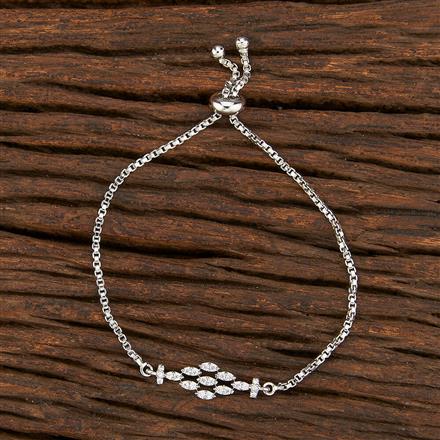 Cz Adjustable Bracelet With Rhodium Plating