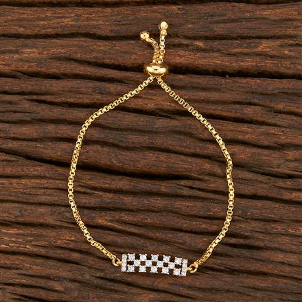Cz Adjustable Bracelet With 2 Tone Plating
