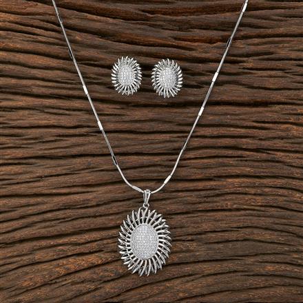 Cz Delicate Pendant Set With Rhodium Plating