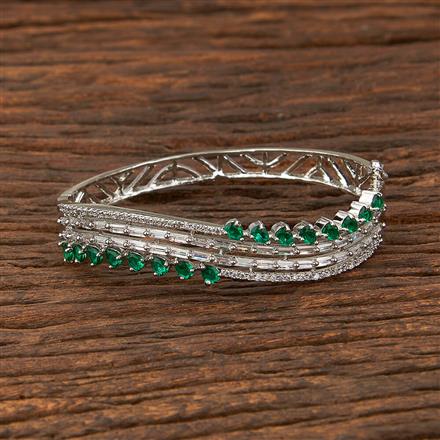 Cz Delicate Kada With Rhodium Plating