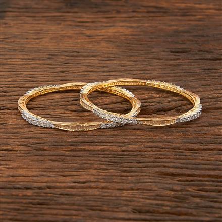 Cz Delicate Bangles With 2 Tone Plating