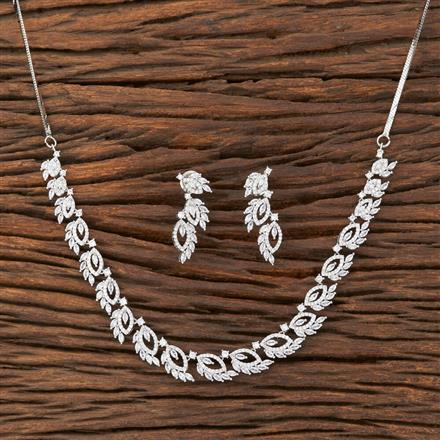 Cz Classic Necklace With Rhodium Plating