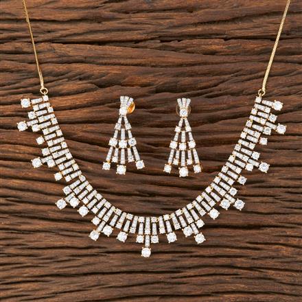 Cz Classic Necklace With 2 Tone Plating