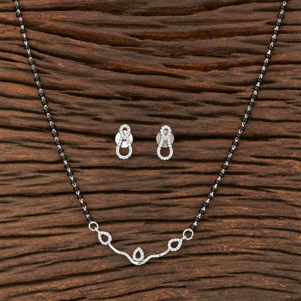 Cz Tanmaniya Mangalsutra With Rhodium Plating