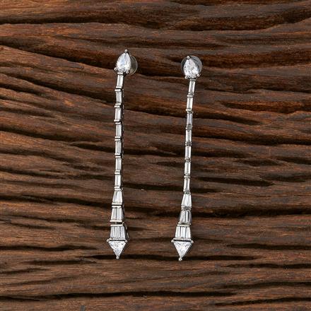 Cz Delicate Earring With Black Plating