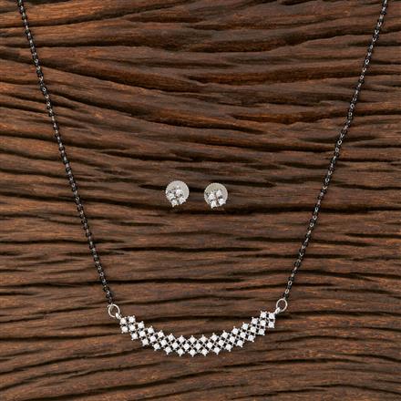 Cz Tanmaniya Mangalsutra With Rhodium Plating