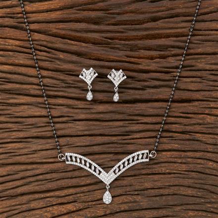 Cz Tanmaniya Mangalsutra With Rhodium Plating