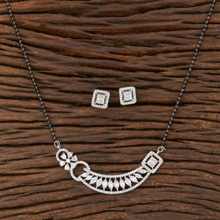 Cz Tanmaniya Mangalsutra With Rhodium Plating