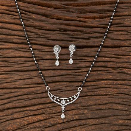 Cz Tanmaniya Mangalsutra With Rhodium Plating