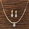 Cz Delicate Necklace With 2 Tone Plating