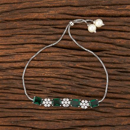 Cz Adjustable Bracelet With Rhodium Plating