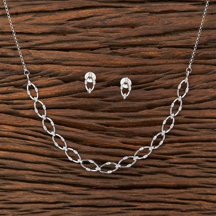 Cz Delicate Necklace With Rhodium Plating