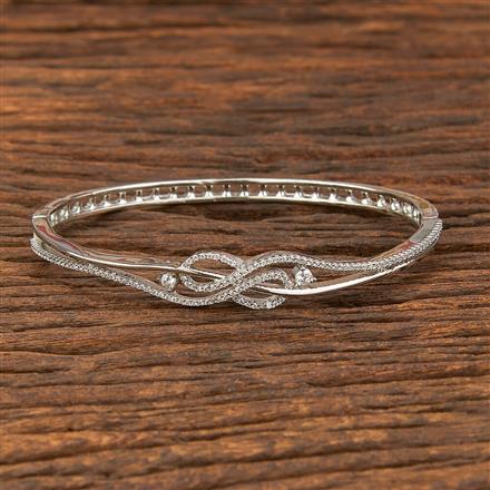 Cz Delicate Kada With Rhodium Plating