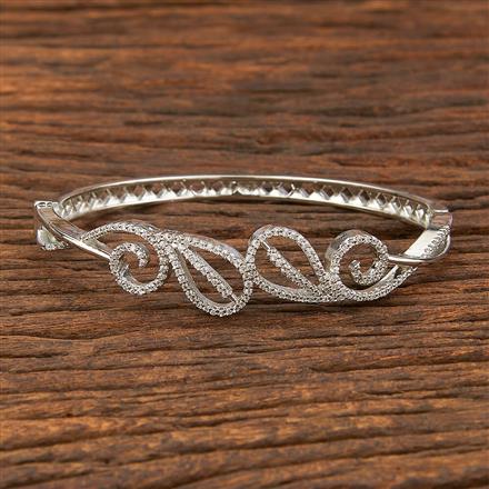 Cz Classic Kada With Rhodium Plating