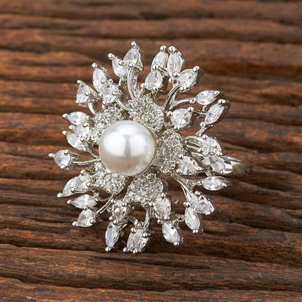 Cz Adjustable Ring With Rhodium Plating