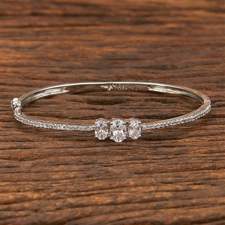 Cz Delicate Kada With Rhodium Plating