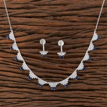 Cz Delicate Necklace With Rhodium Plating