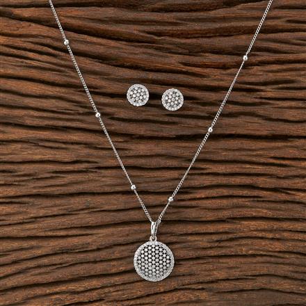 Cz Delicate Pendant Set With Rhodium Plating