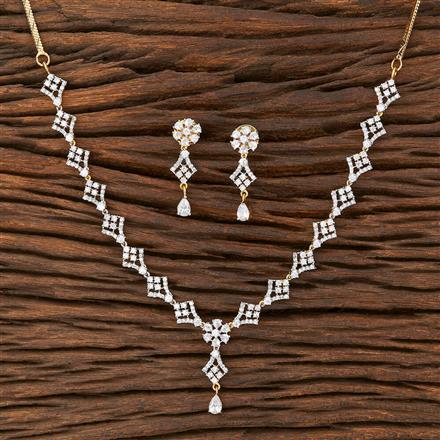 Cz Delicate Necklace With 2 Tone Plating