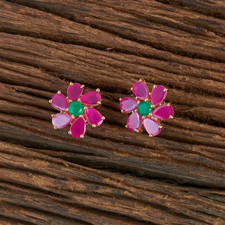 Cz Pearl Earring With Gold Plating